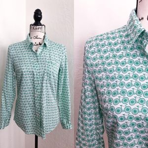 GAP Green Bicycle Button Down Shirt // Size XS